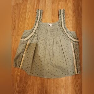 House of Harlowe 1960 large green sleeveless blouse